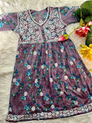 Ayaat Mul Gown combo Hand embroidered - Chikankari official