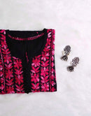 Ayaat premium beautiful black kurta contrasting colour embroidery - Chikankari official