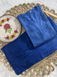 Beautiful dual shade Reyon kurti with palazzo - Chikankari official