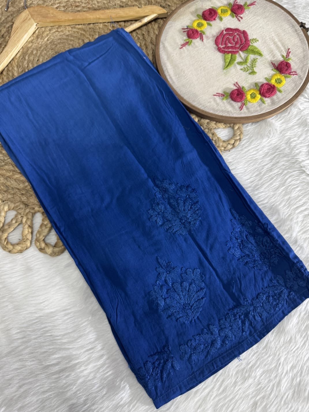 Beautiful dual shade Reyon kurti with palazzo - Chikankari official