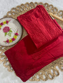Beautiful dual shade Reyon kurti with palazzo - Chikankari official