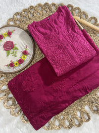 Beautiful dual shade Reyon kurti with palazzo - Chikankari official