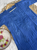 Beautiful dual shade Reyon kurti with palazzo - Chikankari official