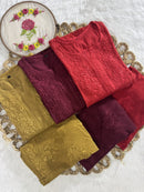 Beautiful dual shade Reyon kurti with palazzo - Chikankari official