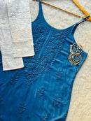 beautiful Muslin noodle strap kurta adjustable strap - Chikankari official