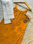 beautiful Muslin noodle strap kurta adjustable strap - Chikankari official