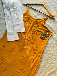 beautiful Muslin noodle strap kurta adjustable strap - Chikankari official