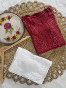 Beautiful ombre dual shade n viscose mukaish kurti - Chikankari official