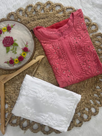 Beautiful ombre dual shade n viscose mukaish kurti - Chikankari official