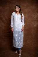 Beautiful ombre dual shade n viscose mukaish kurti - Chikankari official