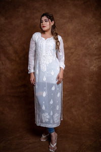 Beautiful ombre dual shade n viscose mukaish kurti - Chikankari official