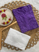 Beautiful ombre dual shade n viscose mukaish kurti - Chikankari official
