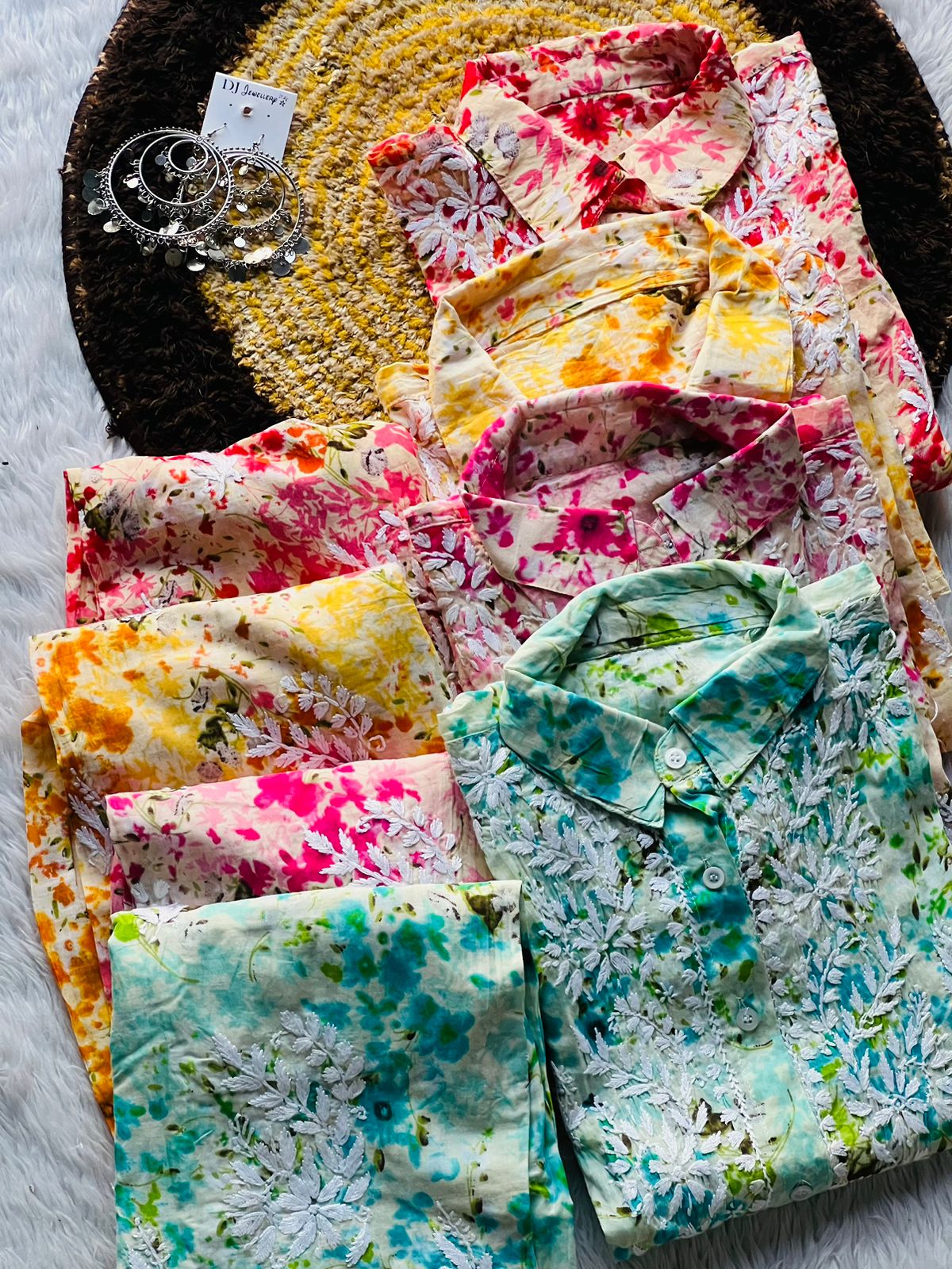 Beautiful Printed co - ord Designer Sleves Santoshi Special - Chikankari official