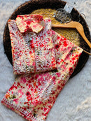 Beautiful Printed co - ord Designer Sleves Santoshi Special - Chikankari official