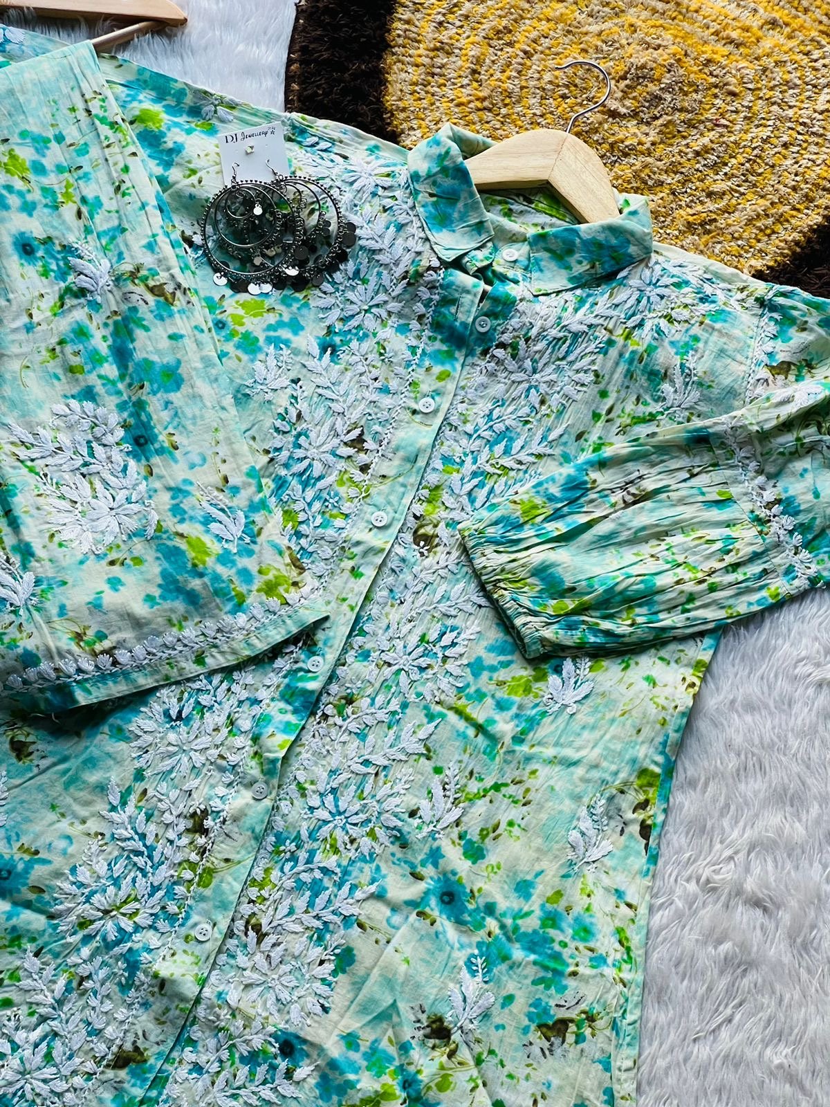 Beautiful Printed co - ord Designer Sleves Santoshi Special - Chikankari official