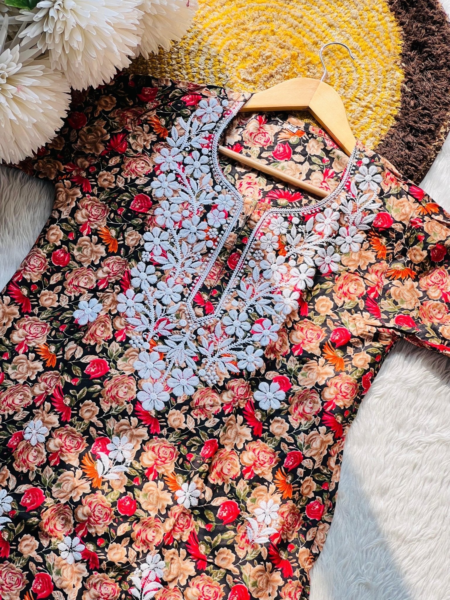 Beautiful Rayon Printed Kurta - Chikankari official