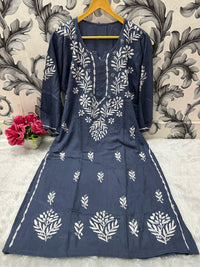 Beautiful Rayon Soft Kurta - Chikankari official