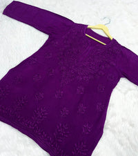 Best Selling Rayon Short Tops - Chikankari official