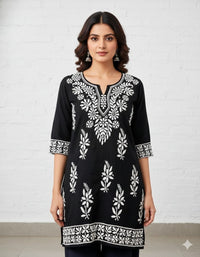 Big Flower Short Top - Chikankari official