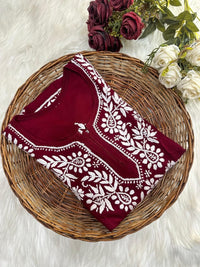 Big Flower Short Top - Chikankari official