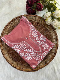 Big Flower Short Top - Chikankari official