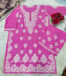 Big size Rayon White thread comfy Set - Chikankari official