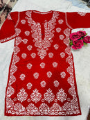 Big size Rayon White thread comfy Set - Chikankari official