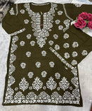 Big size Rayon White thread comfy Set - Chikankari official
