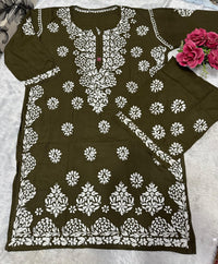Big size Rayon White thread comfy Set - Chikankari official