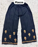 Black base heavy work Flower Modal set - Chikankari official