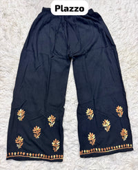 Black base heavy work Flower Modal set - Chikankari official