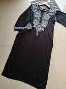 Black Multi Colored Thread Kurta - Chikankari official