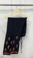 Black Multi Thread Free size Versatile Pant - Chikankari official