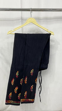 Black Multi Thread Free size Versatile Pant - Chikankari official