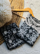 black printed mal boat neck set - Chikankari official