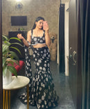 Black Pure Geroegette Printed Suit set - Chikankari official