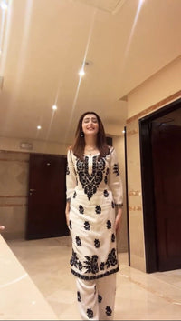 Black & White Muslin Combo - Chikankari official