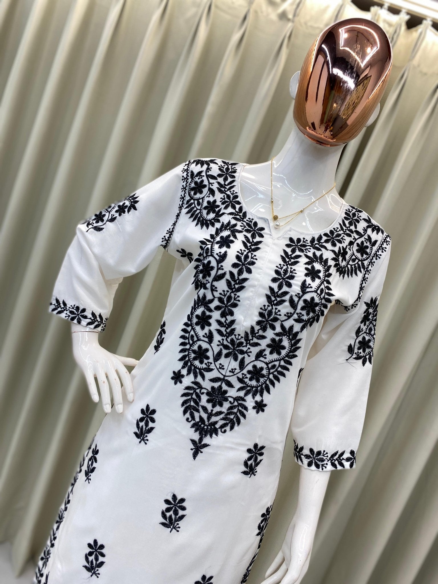 Black & White Muslin Combo - Chikankari official