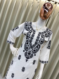 Black & White Muslin Combo - Chikankari official