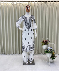 Black & White Muslin Combo - Chikankari official