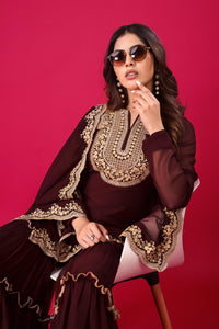 Blood Blooming Fauz Designer 3pc Set - Chikankari official