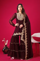 Blood Blooming Fauz Designer 3pc Set - Chikankari official