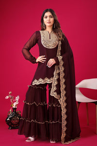 Blood Blooming Fauz Designer 3pc Set - Chikankari official