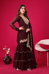 Blood Blooming Fauz Designer 3pc Set - Chikankari official