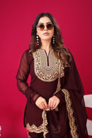 Blood Blooming Fauz Designer 3pc Set - Chikankari official