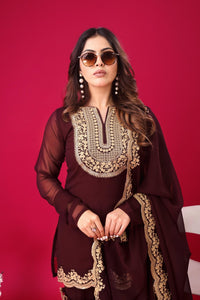 Blood Blooming Fauz Designer 3pc Set - Chikankari official