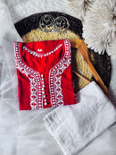 Boota modal cotton With Rayon Plazzo & Organza Dupatta - Chikankari official