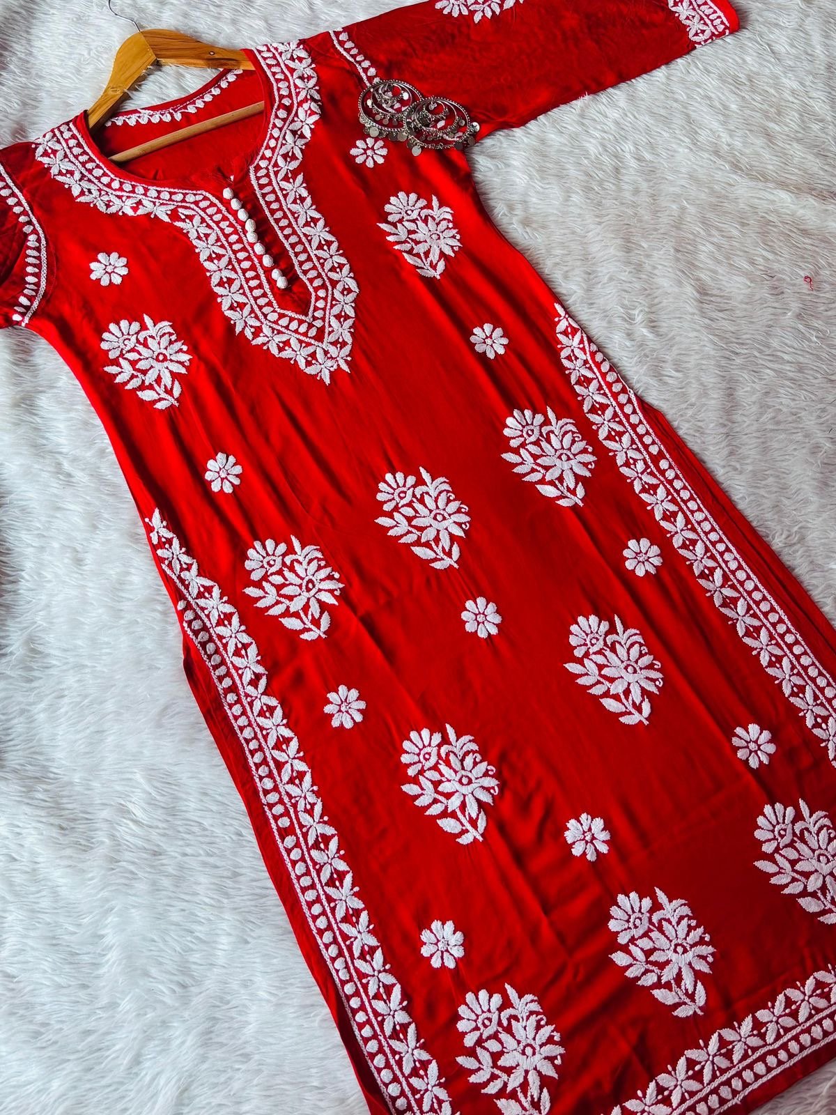 Boota modal cotton With Rayon Plazzo & Organza Dupatta - Chikankari official