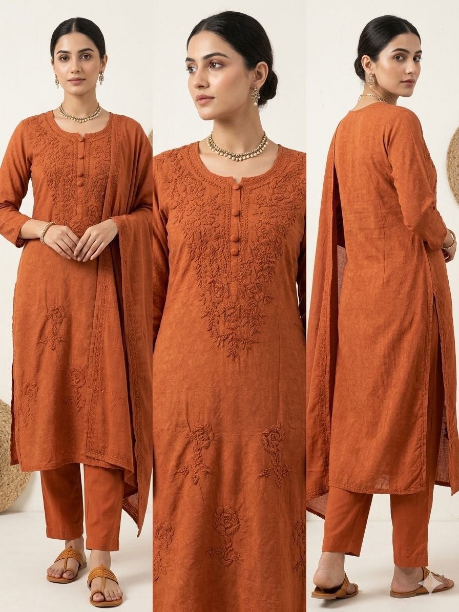 Brasso Cotton Dyed buttons kurti