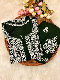 Buta embroidered Ghaspatti Kurta and plazzo - Chikankari official